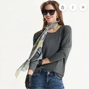 EUC size M Cabi Cut Up Tee Gray Long Sleeve Top